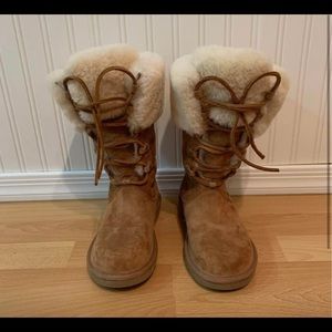 UGG Chestnut Suede Shearling Winter Boots